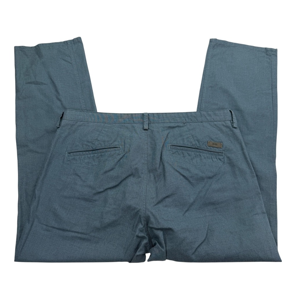 Hugo Boss Pants Mens 36 X 28 Blue Chino Slim Flat Front Tapered Cotton